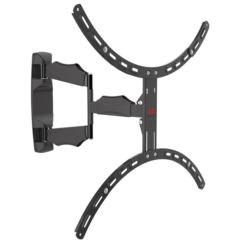 Fleximounts Curved Flat TV Wall Mount TV Bracket for 32-65 inch up to 132lbs VESA 600x400mm with Swivel Articulating Dual Arms Full Motion TV Wall Mount 
